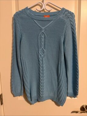 Joe Fresh Light Blue Cable Knit Crewneck Sweater